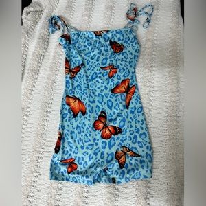 Little blue butterfly romper